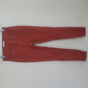 Madewell 10" High-Rise Skinny Burnt Orange Corduroy Pants Size 26